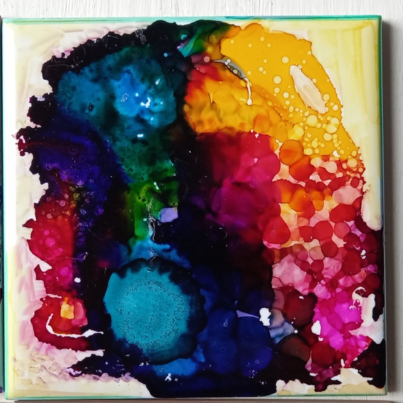 5 painted coasters - Picture 6 of 7